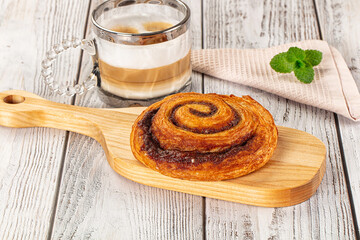 Wall Mural - Homemade cinnabon swirl pastry with cinnamon