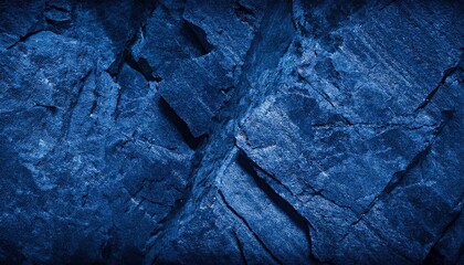 Poster - textured cracked blue rock surface with deep crevices and sharp edges, ideal for backgrounds, digital art, and design projects

