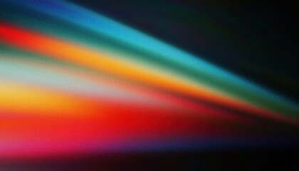 Poster - diagonal spectrum light streaks on black background, vibrant abstract gradient with smooth blur for digital art, background