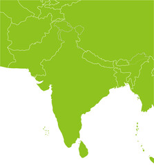 Naklejka na meble インドとパキスタン周辺の地図、ナチュラルな色