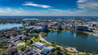© Thomas - Lakeland, FL, USA - 02-23-2025:  Winter aerial image of the City of Lakeland, FL, Munn Park Historic District.