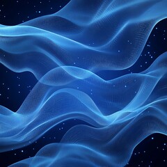 abstract blue waves on dark background