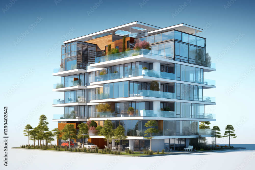 modern architecture building design Creating a 3D model of a building ...