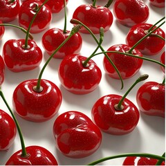 Wall Mural - Close-up of Multiple Red Cherries