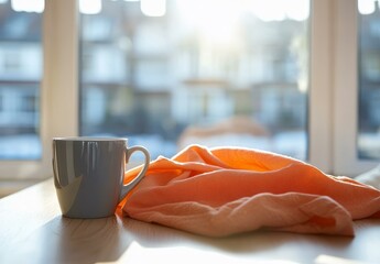 Wall Mural - Cozy Morning Coffee Beside a Window