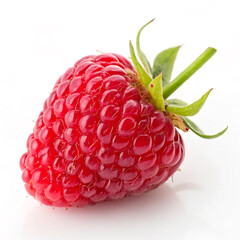 Wall Mural - ripe raspberry isolated on white