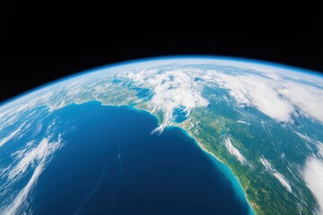 Leinwandbilder - Global Aesthetic High-Resolution Satellite View of Earths Surface with Cloud Dynamics and Ocean Patterns - Essential for International Business Networking and Geo-Data Visualizations
