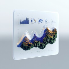 Leinwandbilder - Immersive Data Visualization with Floating Holographic Interface AI Enhanced Business Intelligence for Interactive Analytics in Financial Forecasting