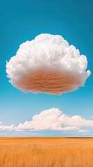 Aufkleber - Atmospheric Cloud Formation Over Plains Textured Meteorological Visualization for Climate Education and Weather Monitoring - Engaging Environmental Content