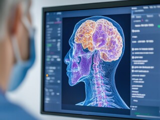 Poster - Futuristic Medical Imaging Digital Analysis Station with AI-Enhanced Displays for Precision Healthcare Research and Data-Driven Solutions in Modern Clinical Settings