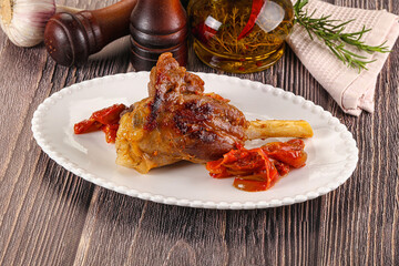 Wall Mural - Baked lamb shank with vegetables