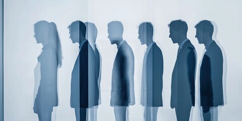 Poster - Cutting-edge Business Presentation Diverse Professionals in Transparent Layered Office Attire - Enhancing Corporate Communication and Immersive Team Workshops for Strategic Growth