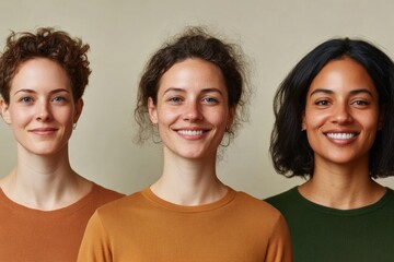 Aufkleber - Contemporary Diversity Leadership Authentic Group Portrait of Inclusive Young Professionals in Natural Fabrics - Promoting Unity for Modern Business Innovation