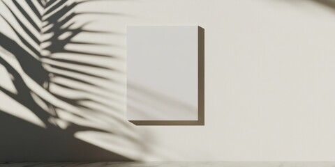 Poster - Minimalist Digital Display Mockup on Sleek Glass Wall with Subtle Shadows and Marble Floor for Corporate Branding and Modern Business Interiors