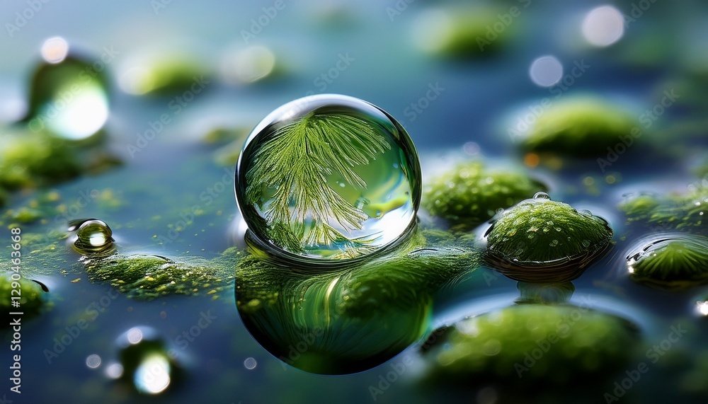 Extreme close-up of a drop of pond water, revealing tiny swimming ...