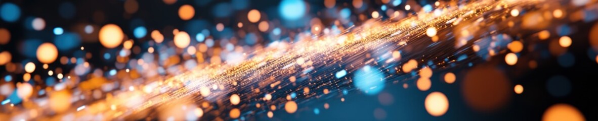Aufkleber - Futuristic Data Flow Visualization Interconnected Nodes and Vibrant Light Streams in Space - Cutting-edge Digital Infrastructure for Tech and Business Innovation