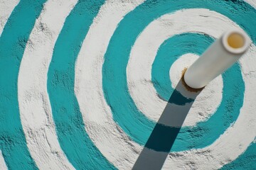 Poster - Minimalist Precision Marketing Contemporary Single Dart on Concentric Circles - Strategic Business Visualization and Effective Targeted Advertising in Modern Marketspaces