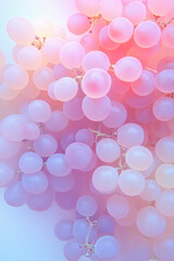 Aufkleber - Surreal grouping of translucent grape clusters floating in a pastel void, soft gradients, glowing