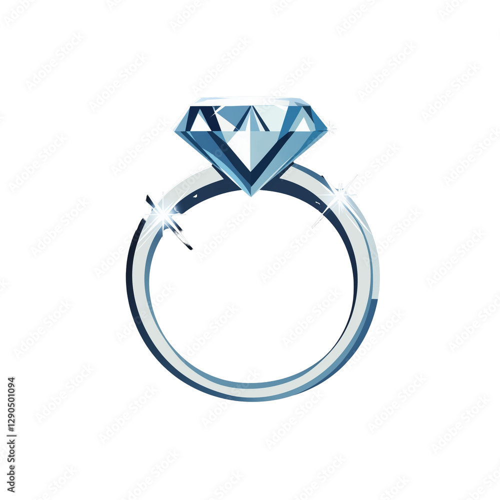 Elegant diamond ring vector icon featuring a refined minimalist design ...