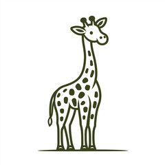  Line Art Giraffe Illustration African Animal Safari Wildlife