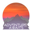 © TShirt Empire - Retro Mountain Sunset Adventure Awaits Vector Illustration