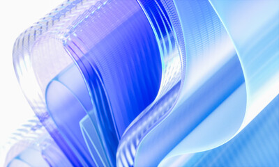 Poster - 3d rendering of abstract digital layered crystal glass background. digital technology concept.
