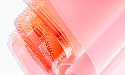 Poster - 3d rendering of abstract digital layered crystal glass background. digital technology concept.