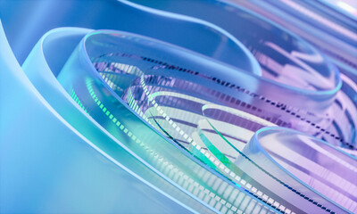 Poster - 3d rendering of abstract digital layered crystal glass background. digital technology concept.