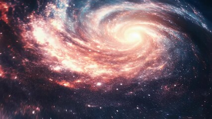 Wall Mural - spiral galaxy in deep space. majestic cosmic nebula with pink and blue colors. beautiful universe an