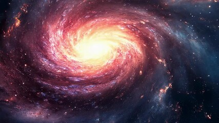 Wall Mural - spiral galaxy with a bright glowing core and swirling cosmic dust in deep space. astronomy and cosmi