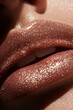 © talkative.studio - Close up of woman's glossy lips shining bright, makeup, beauty product promotion