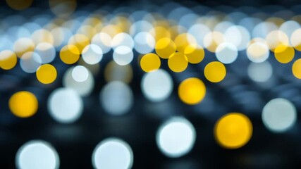 Wall Mural - soft blurred bokeh lights in blue and yellow create mesmerizing dreamy atmosphere.