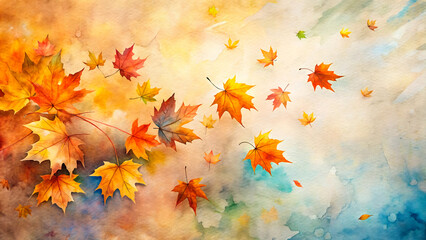 Wall Mural - autumn leaves background