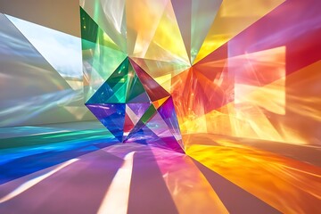 Poster - Colorful Geometric Prism Installation