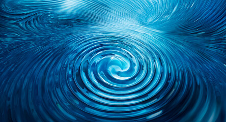 Aufkleber - Mesmerizing blue swirling patterns create an abstract design, evoking fluid motion and depth. The image resembles water ripples with texture and a dynamic feel.