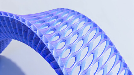 Wall Mural - 3D render illustration features a minimal geometric background with a blue wavy shape.