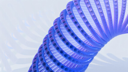 Wall Mural - 3D render illustration features a minimal geometric background with a blue wavy shape.