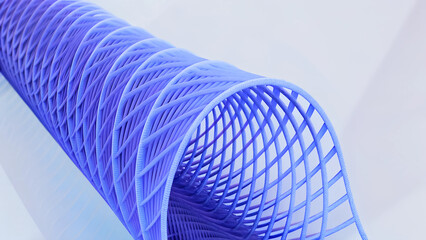 Wall Mural - 3D render illustration features a minimal geometric background with a blue wavy shape.