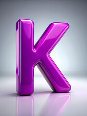 Sticker - 3d purple text K