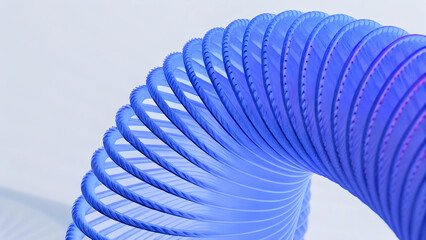 Wall Mural - 3D render illustration features a minimal geometric background with a blue wavy shape.