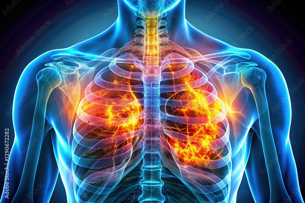 Chest X-Ray Showing Pneumothorax Requiring Intercostal Drainage Stock ...