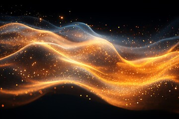 Wall Mural - abstract glowing wave with particles. (1)