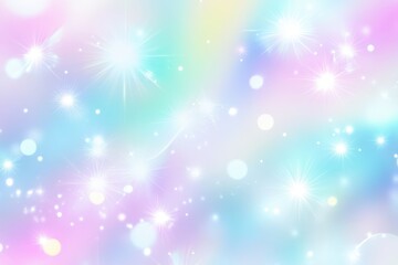 Wall Mural - Radiant Pastel Bokeh Background with Sparkling Stars and Light Effects