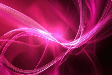 Wall Mural - Dynamic Abstract Pink and Black Swirling Light Waves Background Design