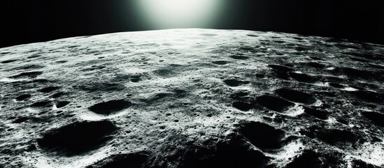 Wall Mural - Moon surface, craters, space, sunlight, cosmic background, science