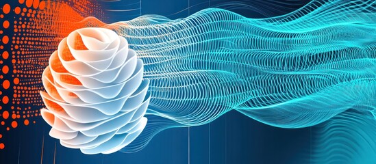Wall Mural - abstract data flow, wave energy, digital transformation, tech background