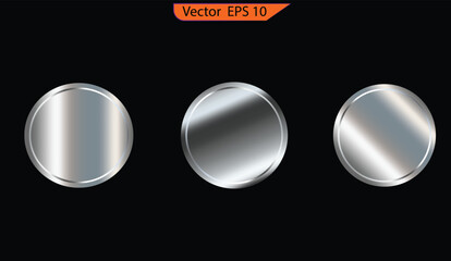 Wall Mural - Buttons for web. Buttons for web. Set of Silver foil texture background. Holographic, silver, bronze and golden foil texture background set. Realistic silver, gradient mesh. High resolution.