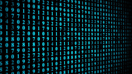 binary code stream, 3d illustration
