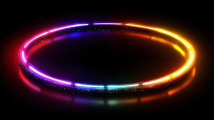 Wall Mural - A glowing neon pulsar effect background with circular glowing lights