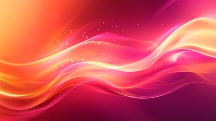 Wall Mural - A sleek neon wave texture background in bold orange and pink hues
